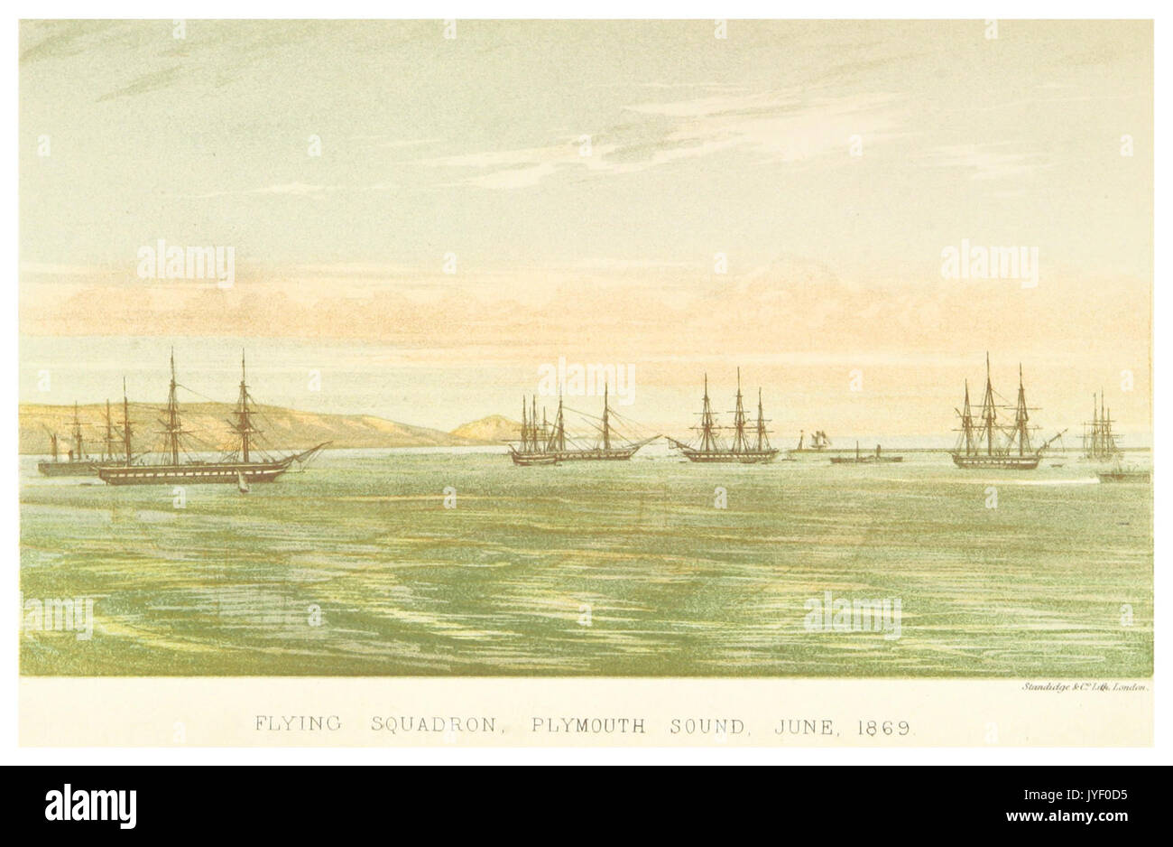 B(1871) p015 FLYING SQUADRON, PLYMOUTH, JUIN, 1869 Banque D'Images