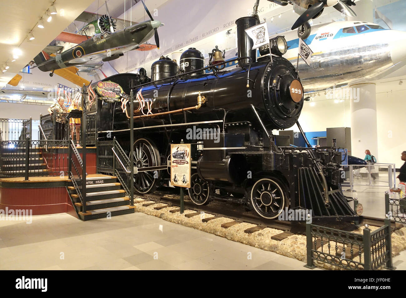 Locomotive à vapeur 999, 1893, la combustion du charbon, conçu par William Buchanan, construit par le New York Central Railroad (Albany) pour l'Empire State Express Musée des sciences et de l'industrie (Chicago) DSC06575 Banque D'Images