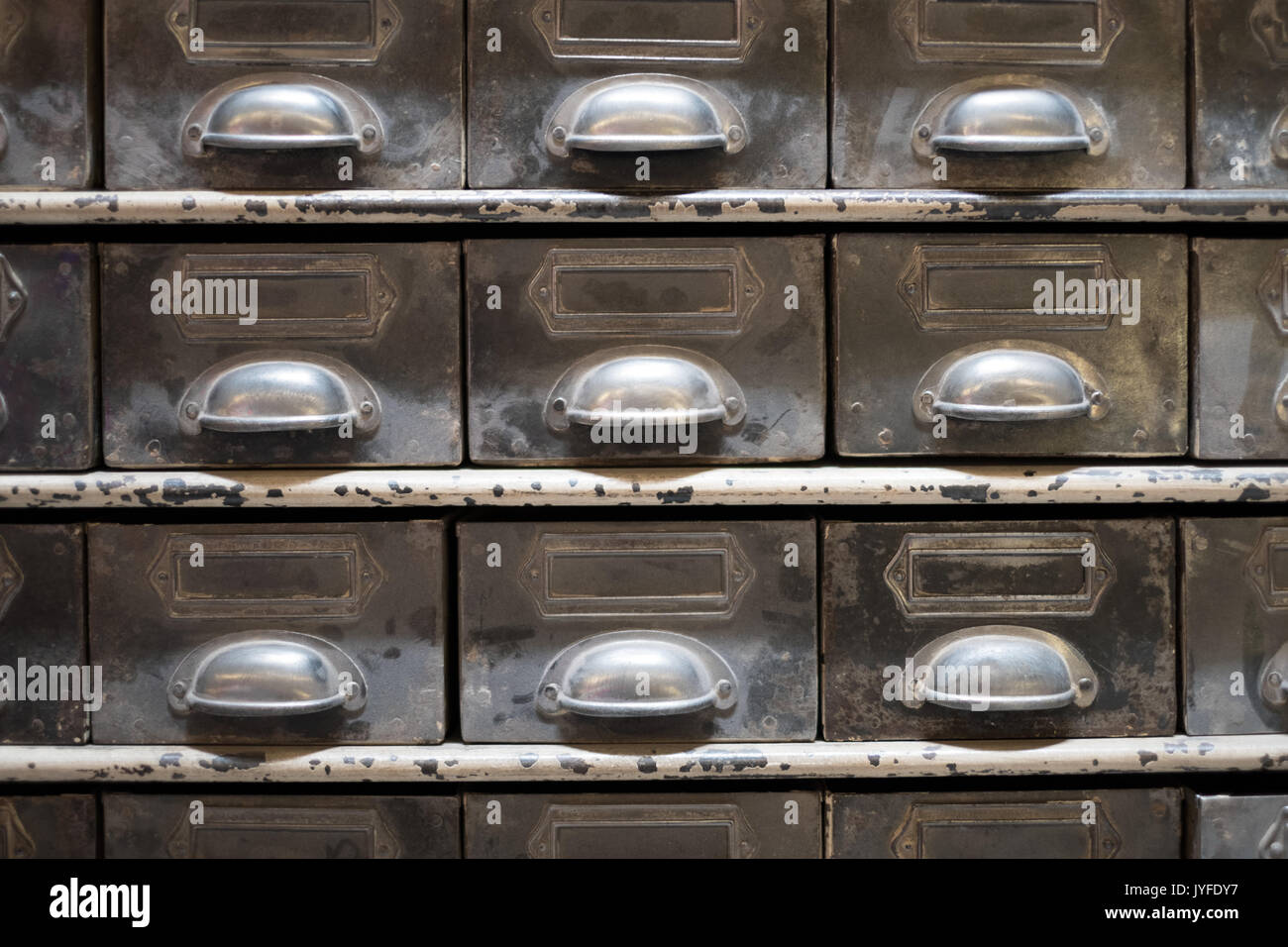 Tiroir ancien , vintage archive cabinet - mobilier vintage Banque D'Images