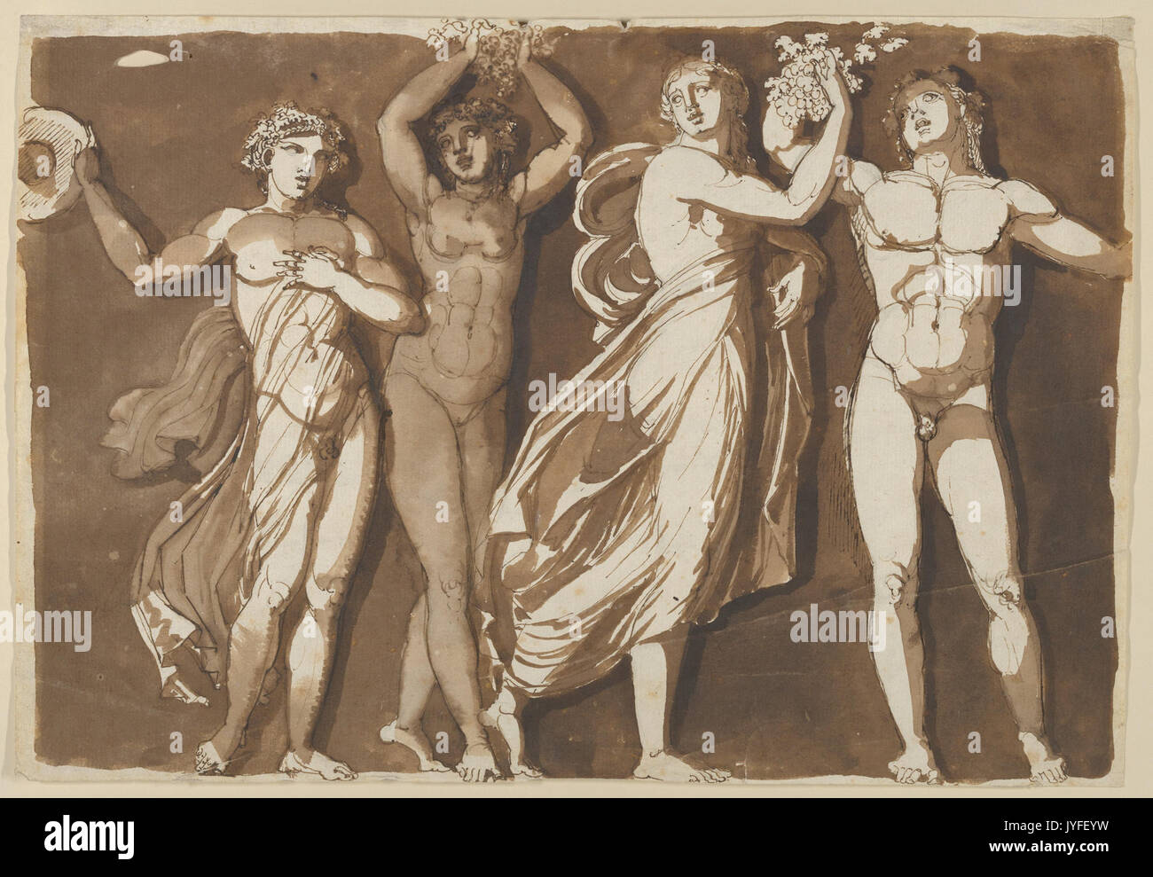 Une frise d'antiques figures de danse dans une Bacchanale RENCONTRÉ DP838159 Banque D'Images