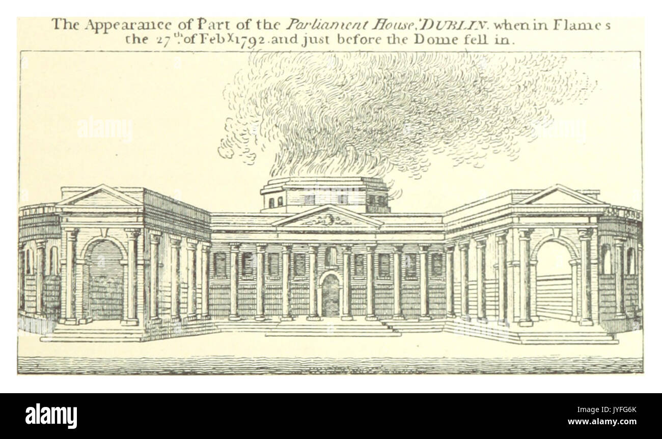 GILBERT(1896) p155 IMMEUBLE DU PARLEMENT EN FLAMMES, ON fév.10, 1792 JUSTE AVANT QUE LE DÔME est tombé dans Banque D'Images
