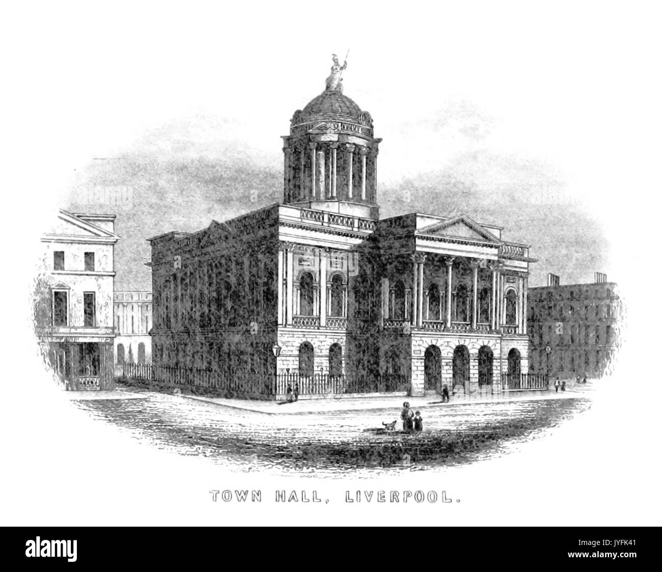BRADSHAW (1854) p153 LIVERPOOL, l'HÔTEL DE VILLE Banque D'Images