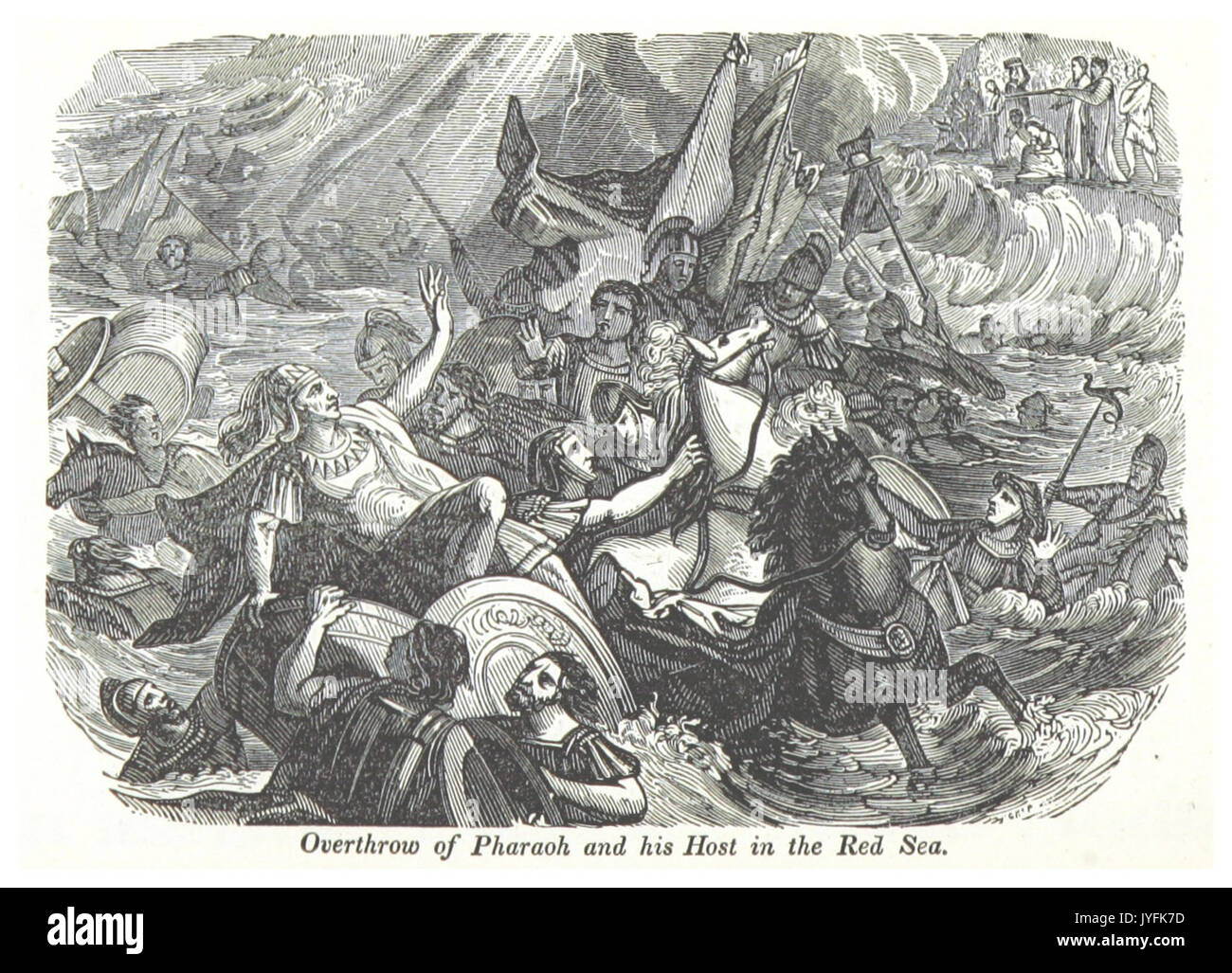 RUSSELL(1854) p016 Renversement du Pharaon dans la Mer Rouge Banque D'Images