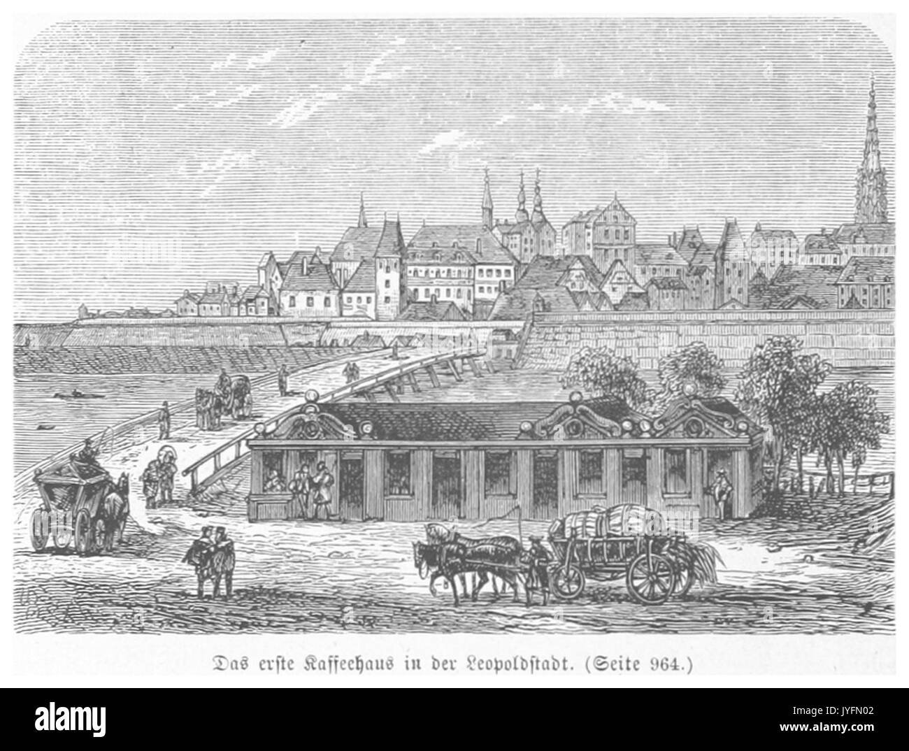 BERMANN(1880) p1050 Das erste Kaffeehaus in der Leopoldstadt Banque D'Images
