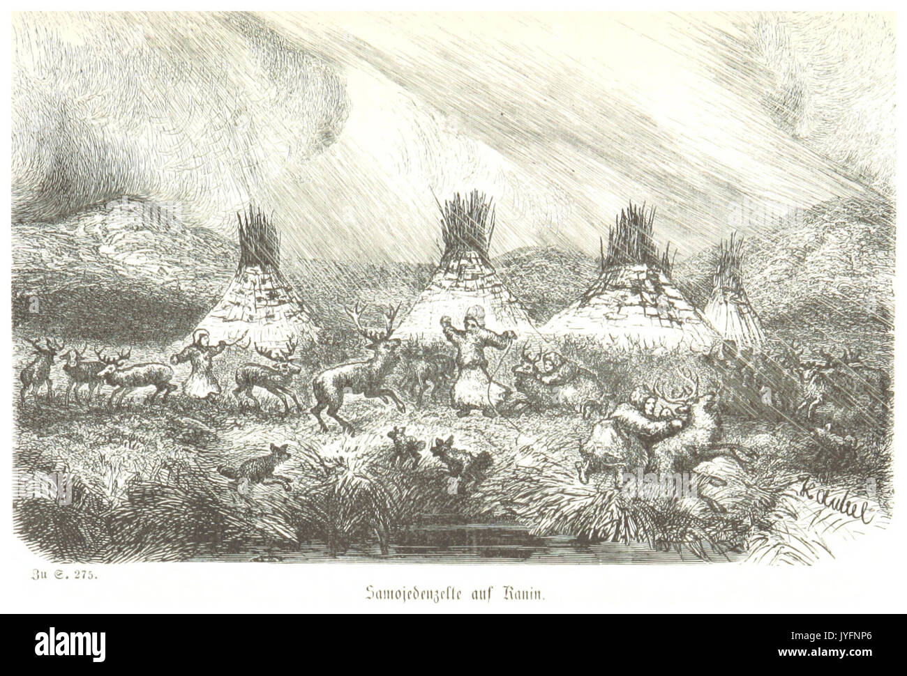 AUBEL(1874) p295 Samojedenzelte auf Kanin Banque D'Images