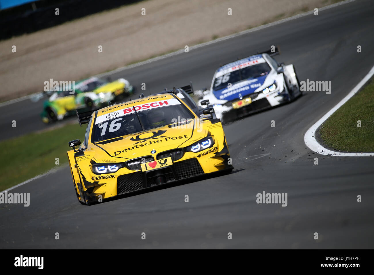 19.08.2017, le circuit Zandvoort, Zandvoort, DTM 2017, 11.Lauf Zandvoort, Zandvoort, Pays-Bas. 20e Août, 2017. , Im Bild Timo Glock (DEU# 16) BMW Team RMR, la Deutsche Post BMW M4 DTM , Maxime Martin (BEL# 36) BMW Team RBM, Samsung BMW M4 DTM, Mike Rockenfeller (DEU# 99) Audi Sport Team Phoenix, Schaeffler Audi RS 5 DTM Photo : Cronos/Hasan Bratic Crédit : Cronos/Alamy Live News Banque D'Images