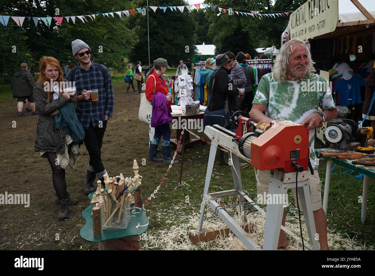 Brecon Beacons, UK. Août 19, 2017. Vues générales de l'homme vert 2017 Festival à Brecon Beacons, William Henri Gebhard (1827-1905), le Pays de Galles. Date de la photo : Samedi, Août 19, 2017. Credit : Roger Garfield/Alamy Live News Banque D'Images