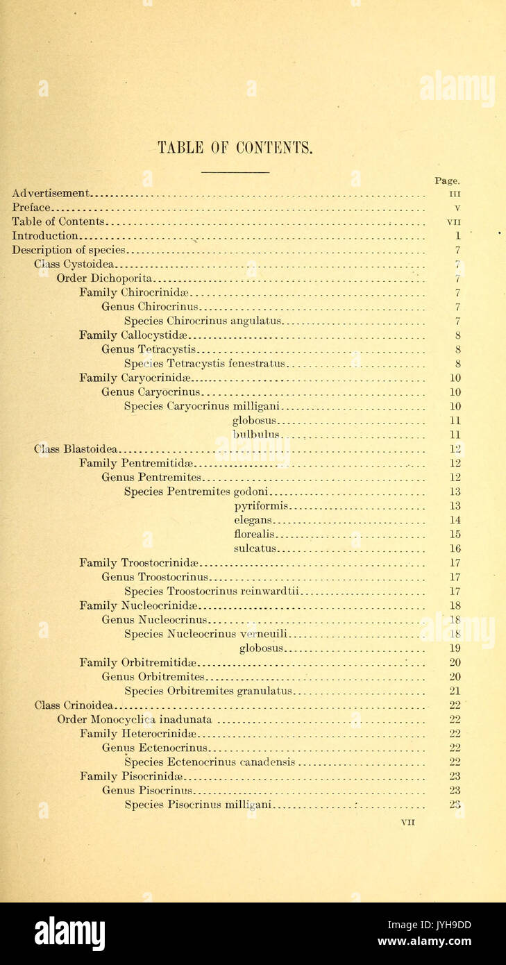 Une synthèse critique de l'Troosts manuscrit non publié sur les crinoïdes du Tennessee BHL44716568 Banque D'Images