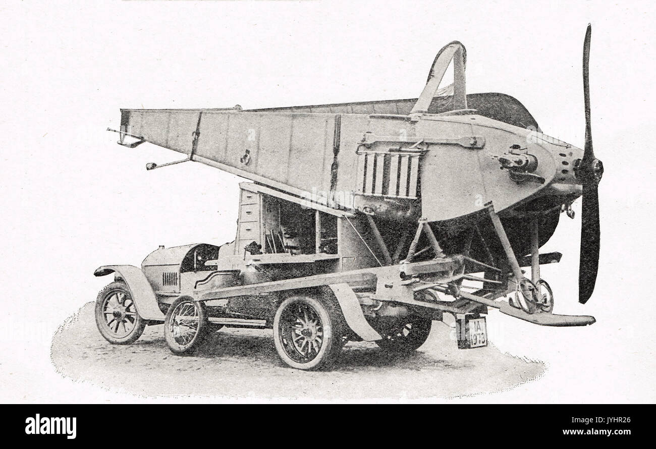 Voiture conçue pour transporter des avions, WW1 Banque D'Images