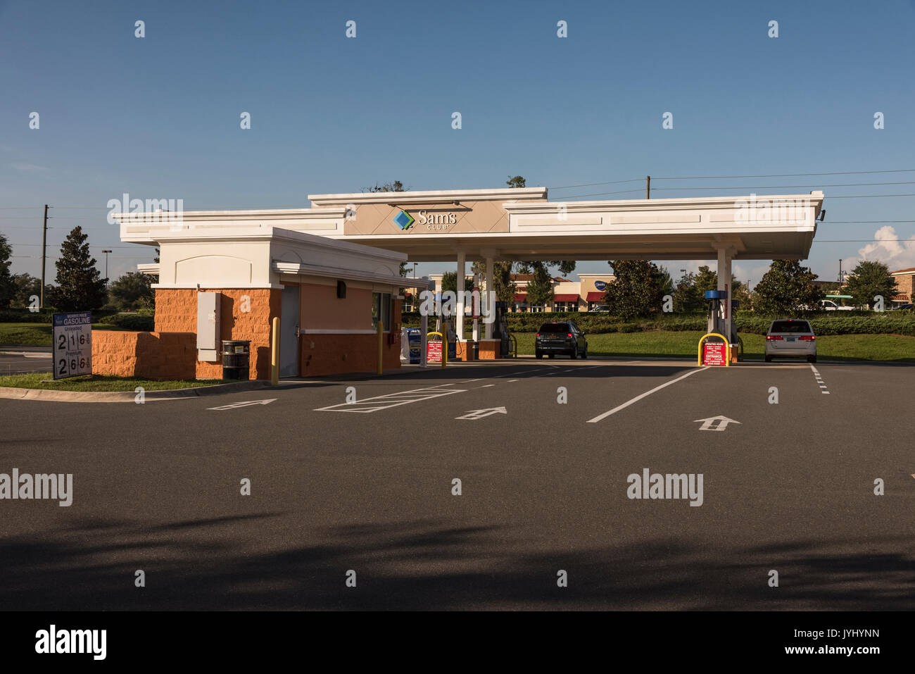 Sam's Club Centre de carburant Lady Lake, Florida USA Banque D'Images