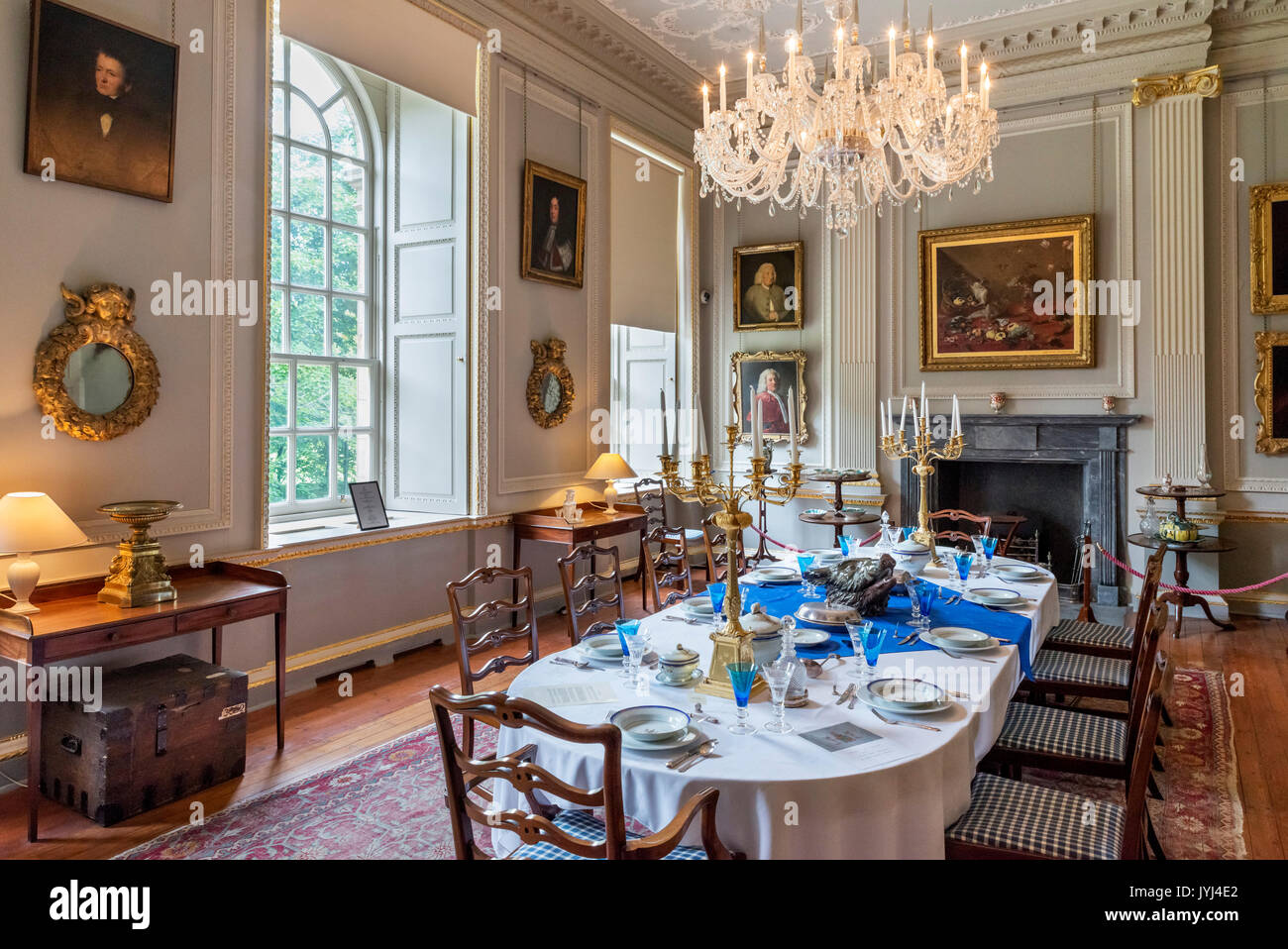 Dans la salle à manger Maison Duff, Banff, Aberdeenshire, Scotland, UK Banque D'Images