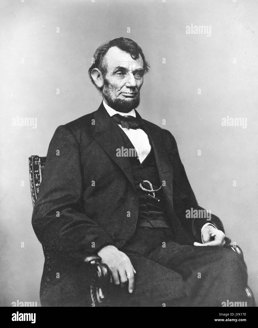 Abraham Lincoln assis, 9 févr. 1864 Banque D'Images
