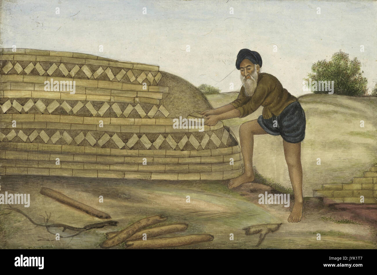 Un brickmaker Tashrih al aqvam (1825), f.253v BL Add. 27255 Banque D'Images