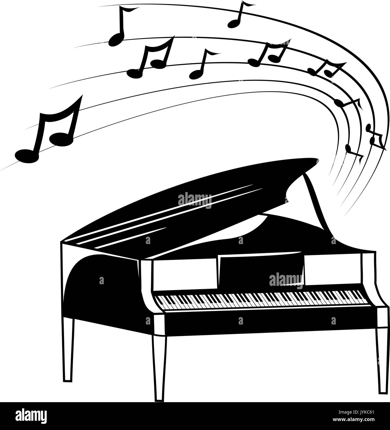 Les notes de musique et de Piano Illustration de Vecteur
