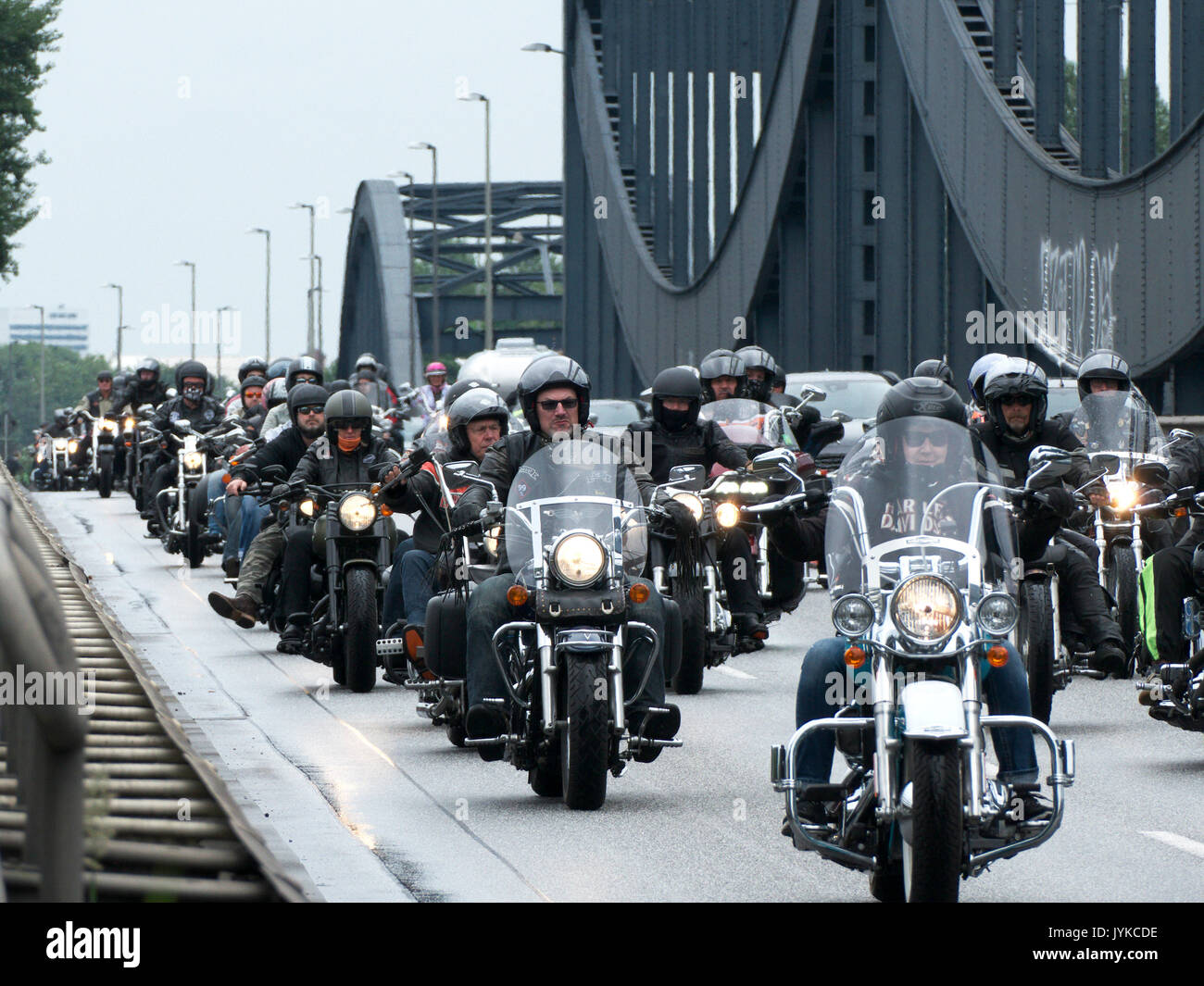 Hambourg Harley Days Biker-City-événement moto grand défilé motorbiker Allemagne Banque D'Images