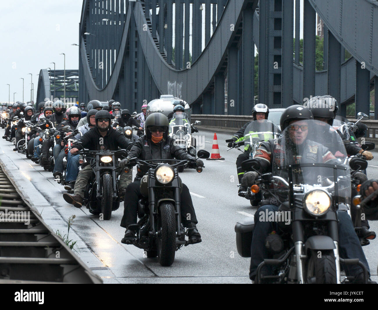 Hambourg Harley Days Biker-City-événement moto grand défilé motorbiker Allemagne Banque D'Images