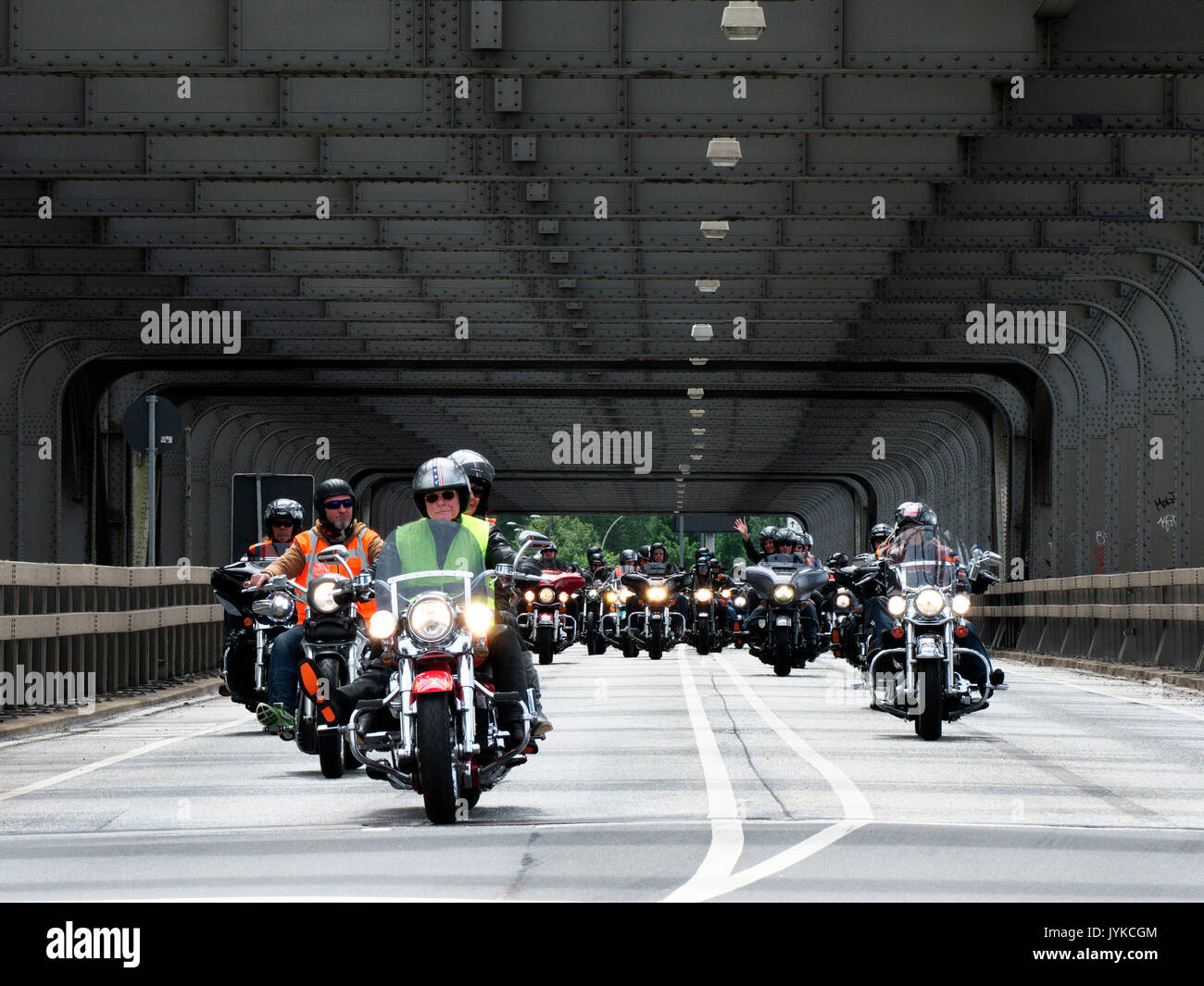 Hambourg Harley Days Biker-City-événement moto grand défilé motorbiker Allemagne Banque D'Images