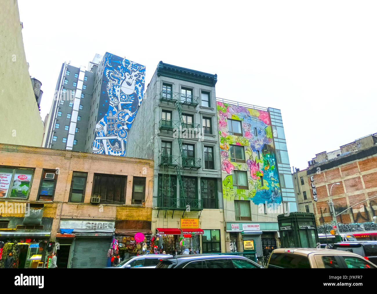 New York - 21 juin 2015 : Le Chinatown, Manhattan. Banque D'Images