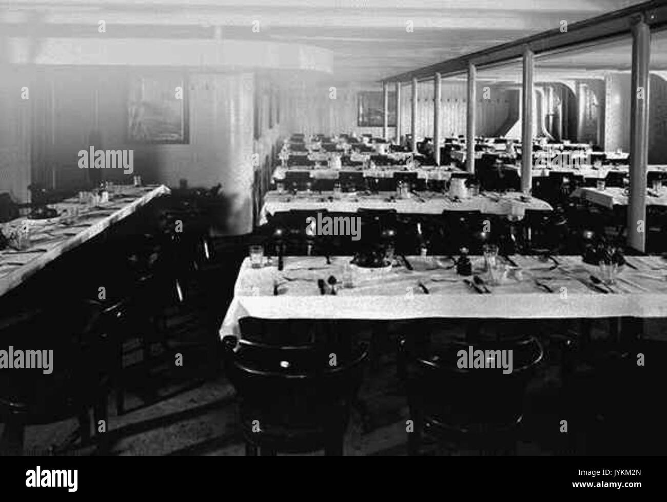 Salle à manger 3e classe sur le RMS Olympic Banque D'Images