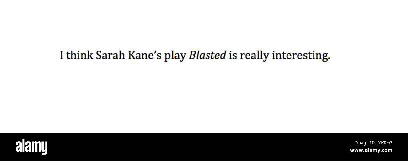 Vue sur Sarah Kane's 'A' Banque D'Images