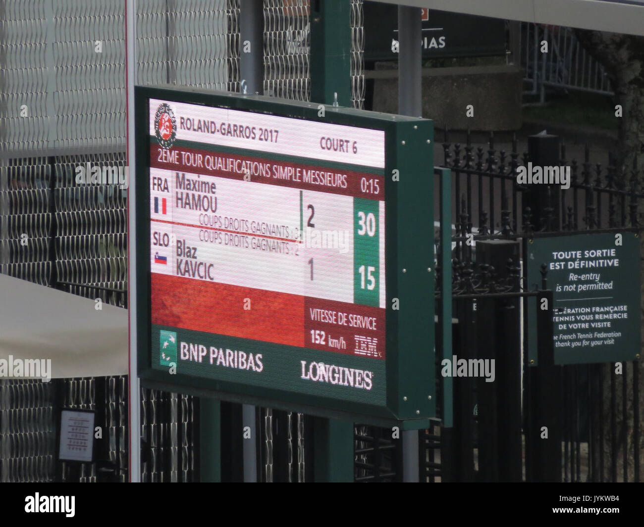 2017 Tournoi de Qualification 112 Roland Garros Banque D'Images