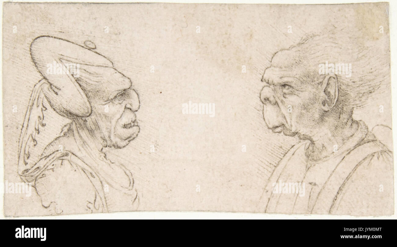Un couple Grotesque vieille femme avec une coiffe et vieil homme avec de grandes oreilles et l'absence d'une DP808132 rencontré Chin Banque D'Images