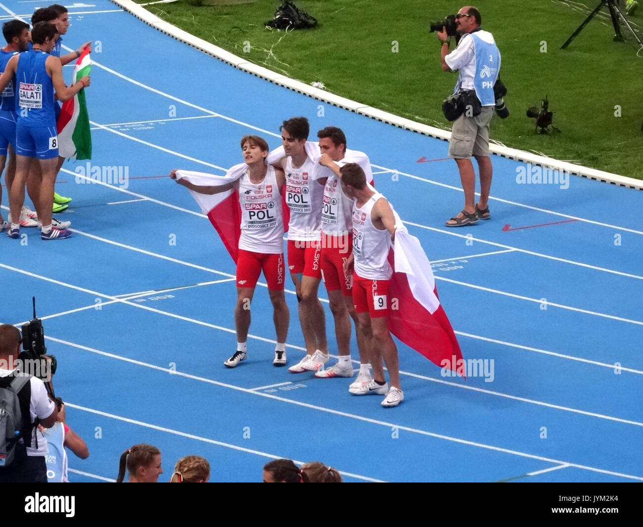 2017 Athlétisme Championnats d'Europe U23, 4x400m relais finale hommes 15 16 07 2017 Banque D'Images