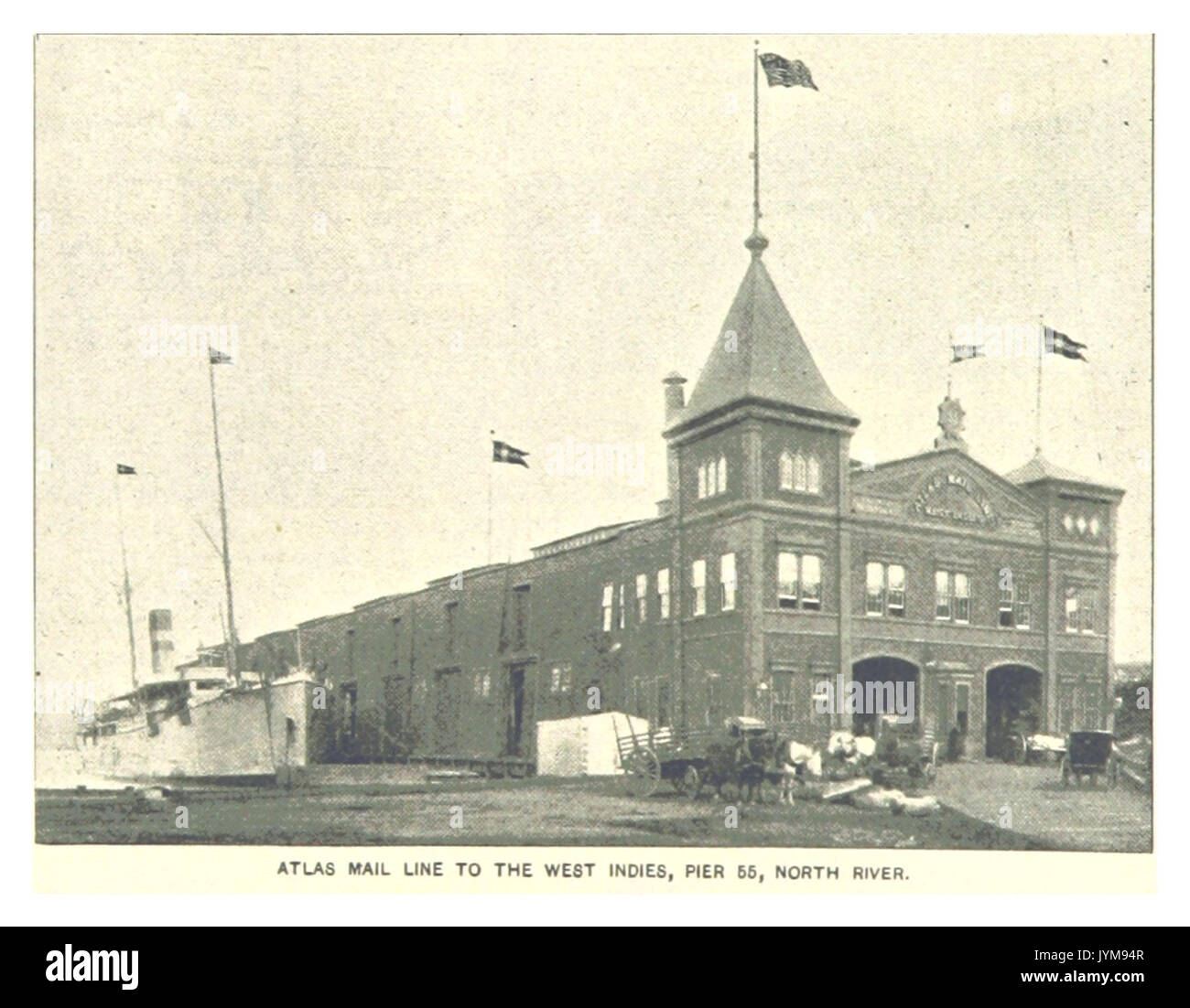 ATLAS 106 MAIL LINE AUX ANTILLES, Pier 55, NORTH RIVER Banque D'Images