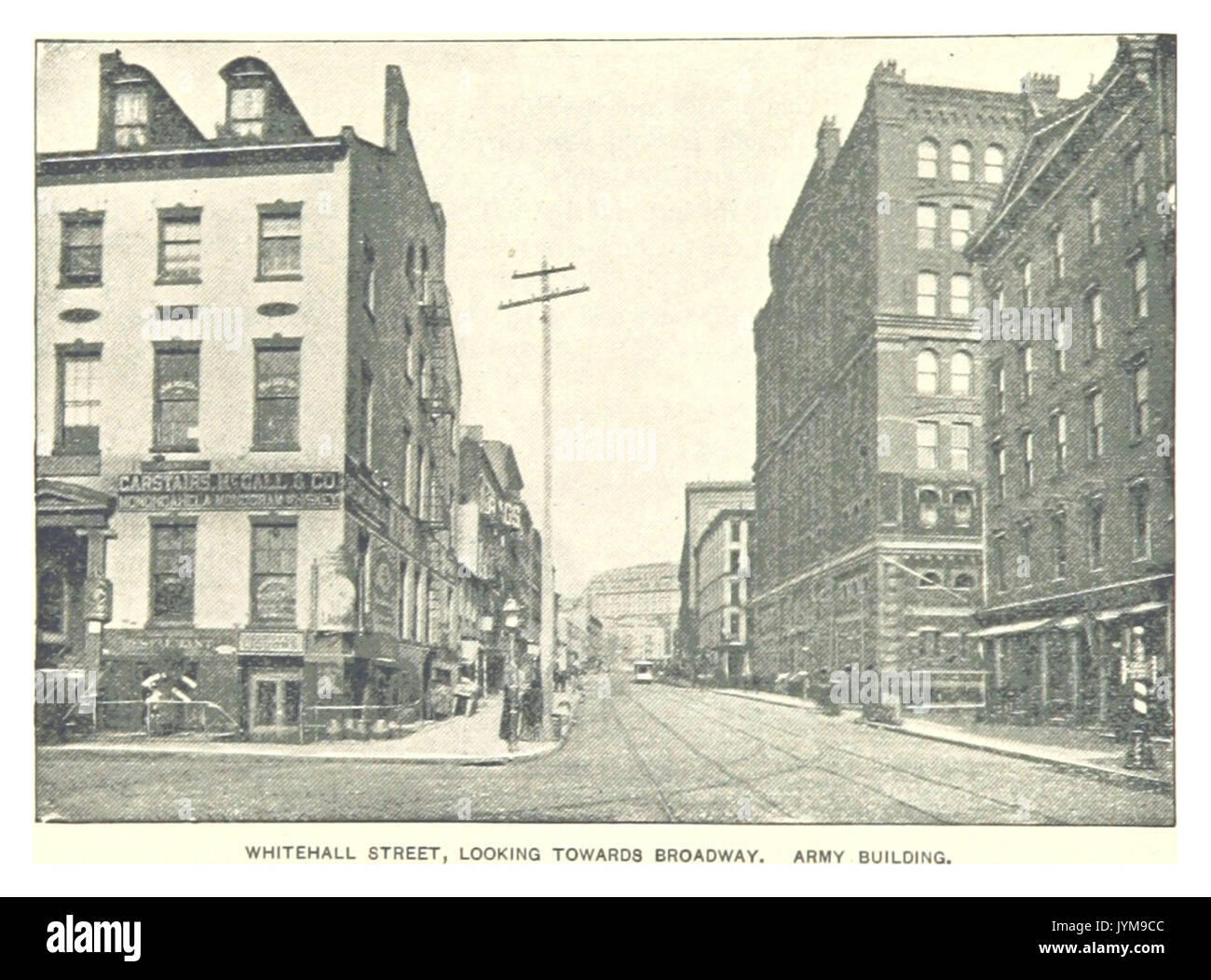 (King1893NYC) pg148 Whitehall Street, à Broadway, à l'Édifice de l'armée Banque D'Images