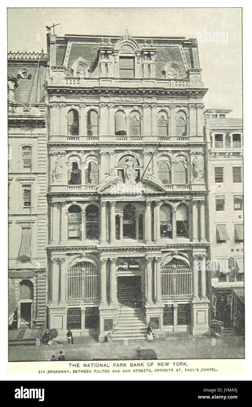 (King1893NYC) pg739 LE PARC NATIONAL BANK DE NEW YORK. 214 Broadway, ENTRE LES RUES FULTON ET ANN, EN FACE DE ST. PAUL'S .CHAPELLE Banque D'Images