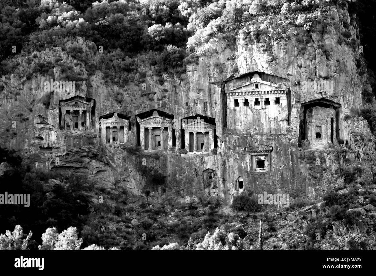 Lykian Rock Tombs, Dalyan, Turquie Banque D'Images