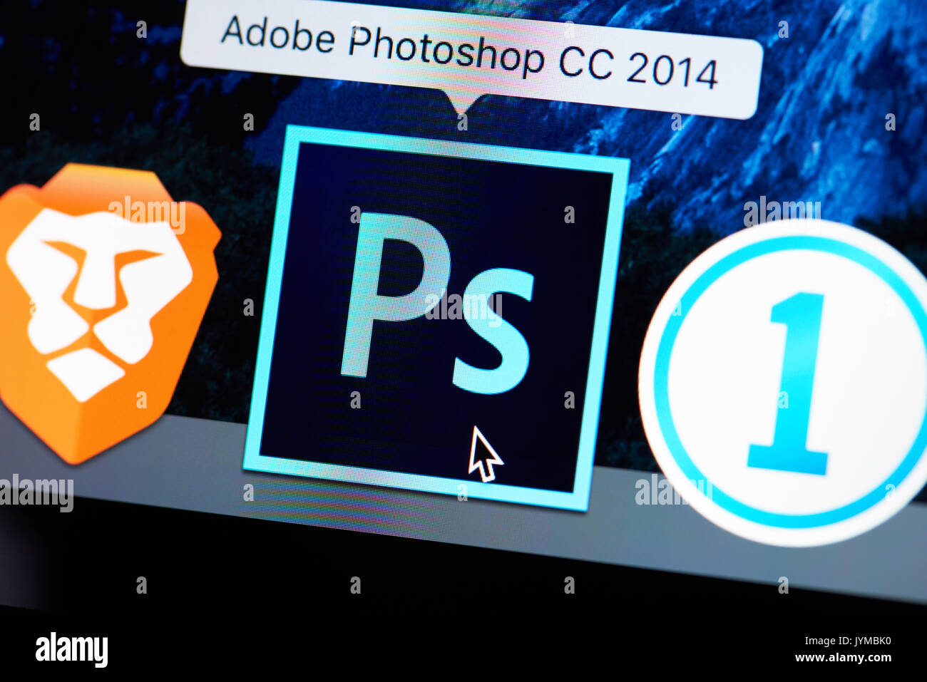 New York, USA - Le 18 août 2017 : Adobe photoshop icône sur l'écran du portable close-up Banque D'Images