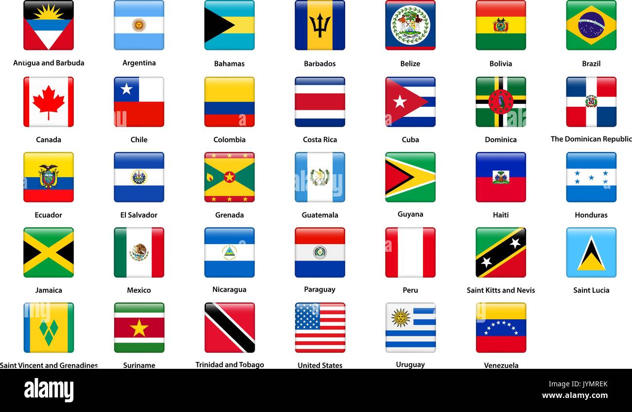Drapeau des pays d amerique Banque d'images vectorielles - Page 2 - Alamy