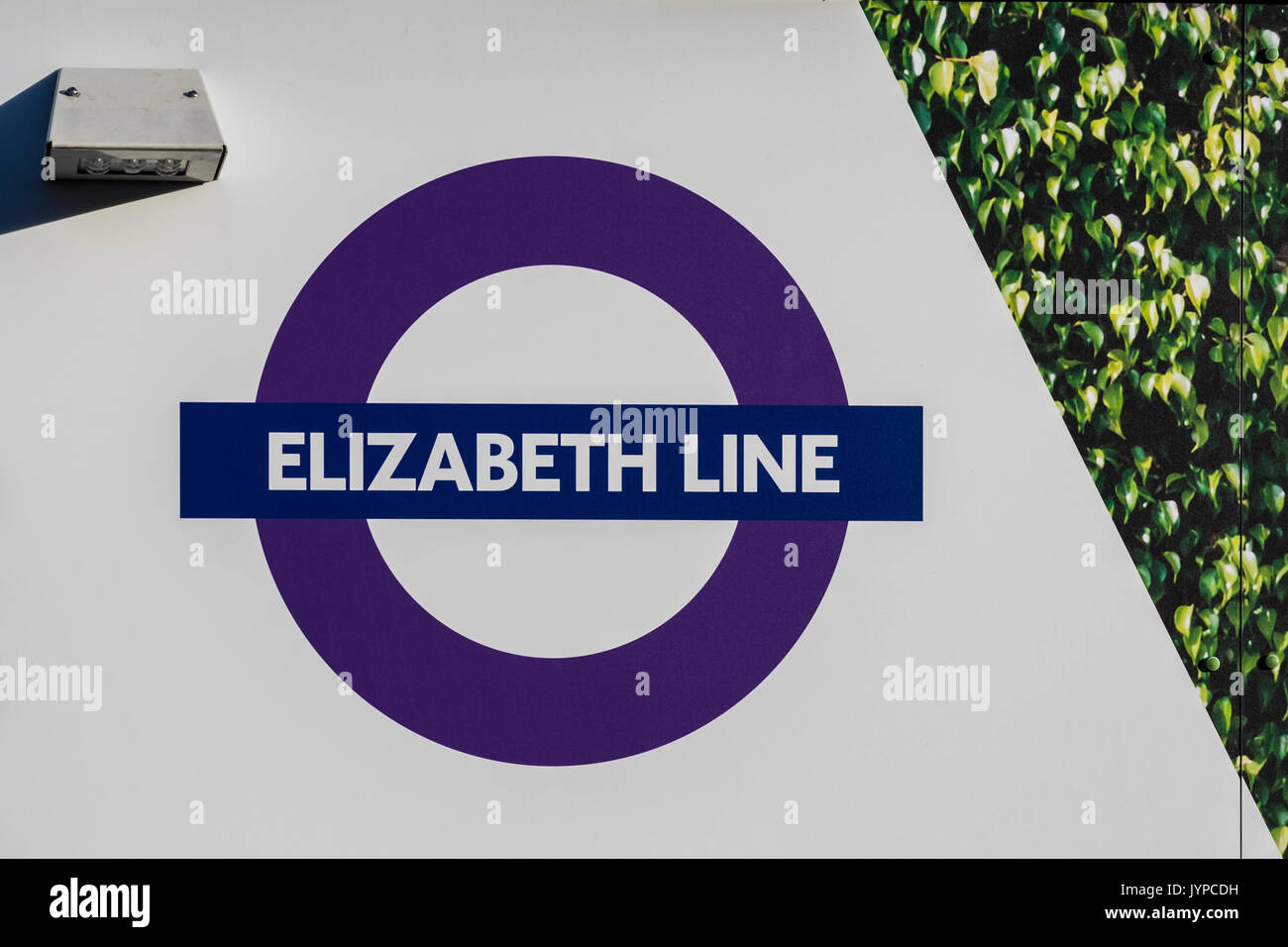Nouvelle carte d'affichage ligne Elizabeth à l'extérieur de la gare de Paddington, Londres, Angleterre, Royaume-Uni Banque D'Images