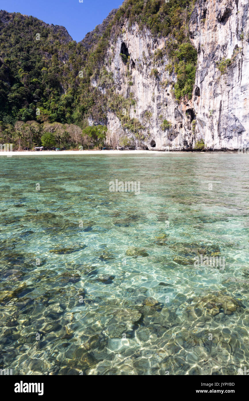 L'eau claire à l'île de Koh Lao Liang, Trang, Thaïlande Banque D'Images