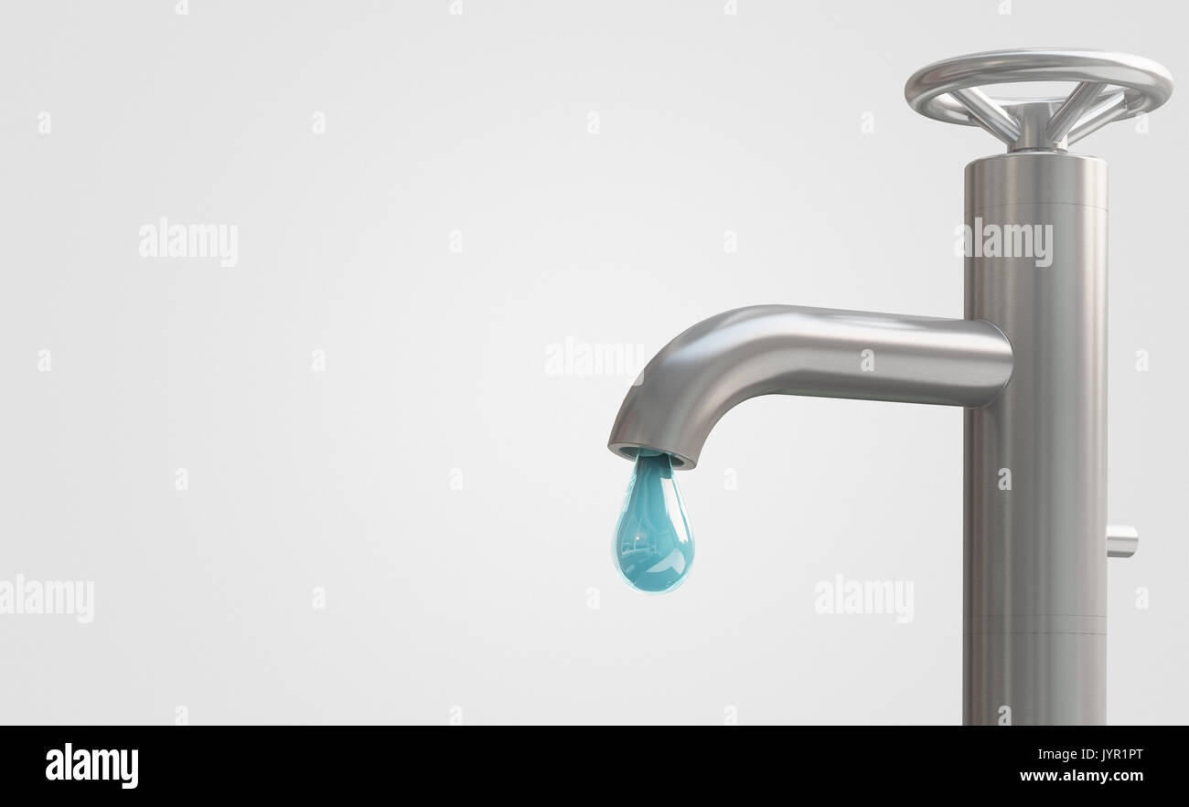 Touchez avec goutte d'eau, rendu 3d illustration Banque D'Images