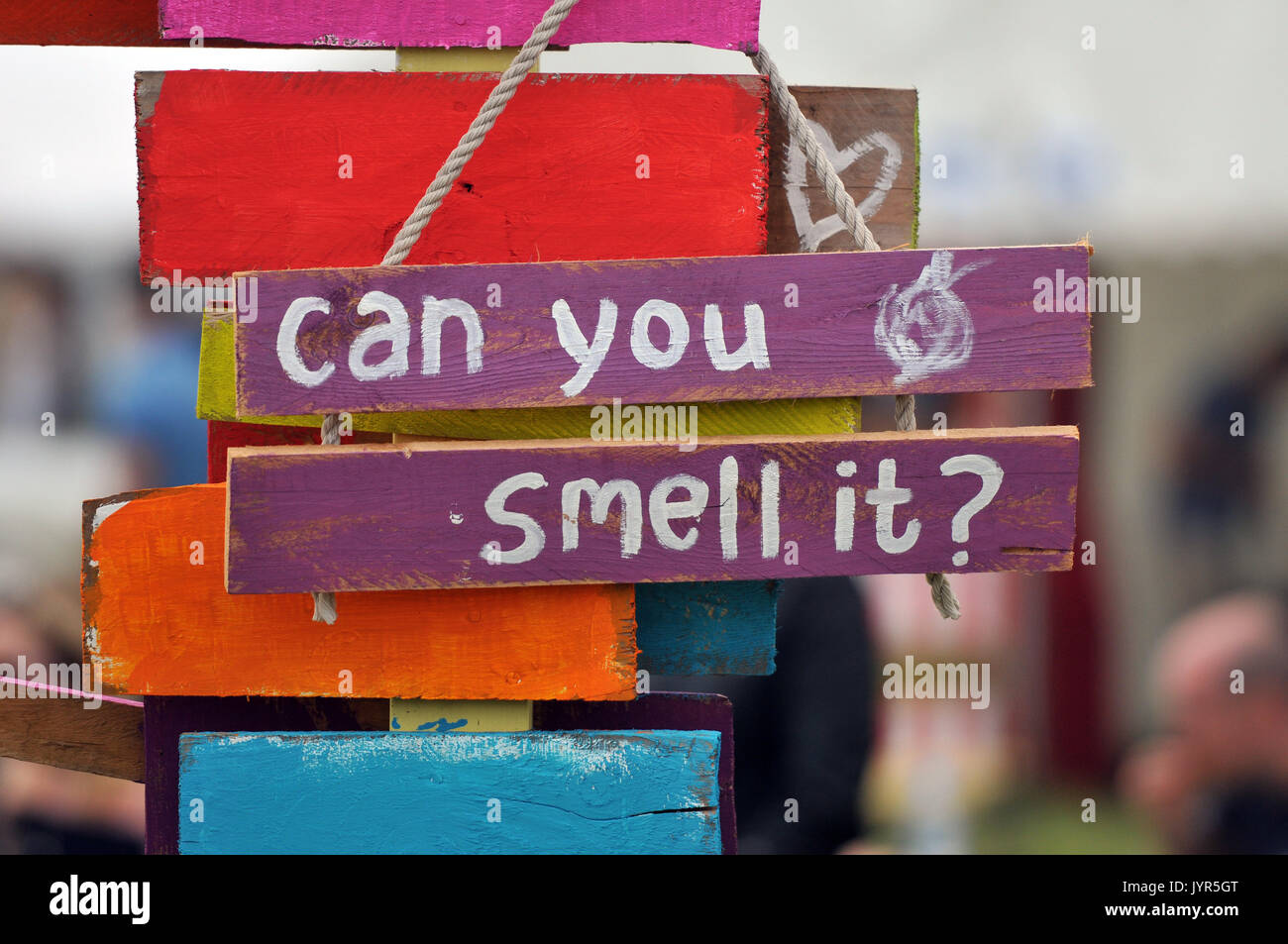 Signes en l'ail festival sur l'île de Wight malodorant souffle stinky odeurs ail aliments santé saine alimentation Banque D'Images