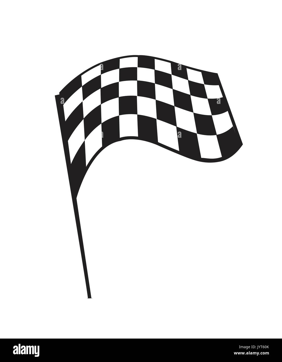 Battant drapeau à damiers, illustration design, isolé sur fond blanc. Illustration de Vecteur