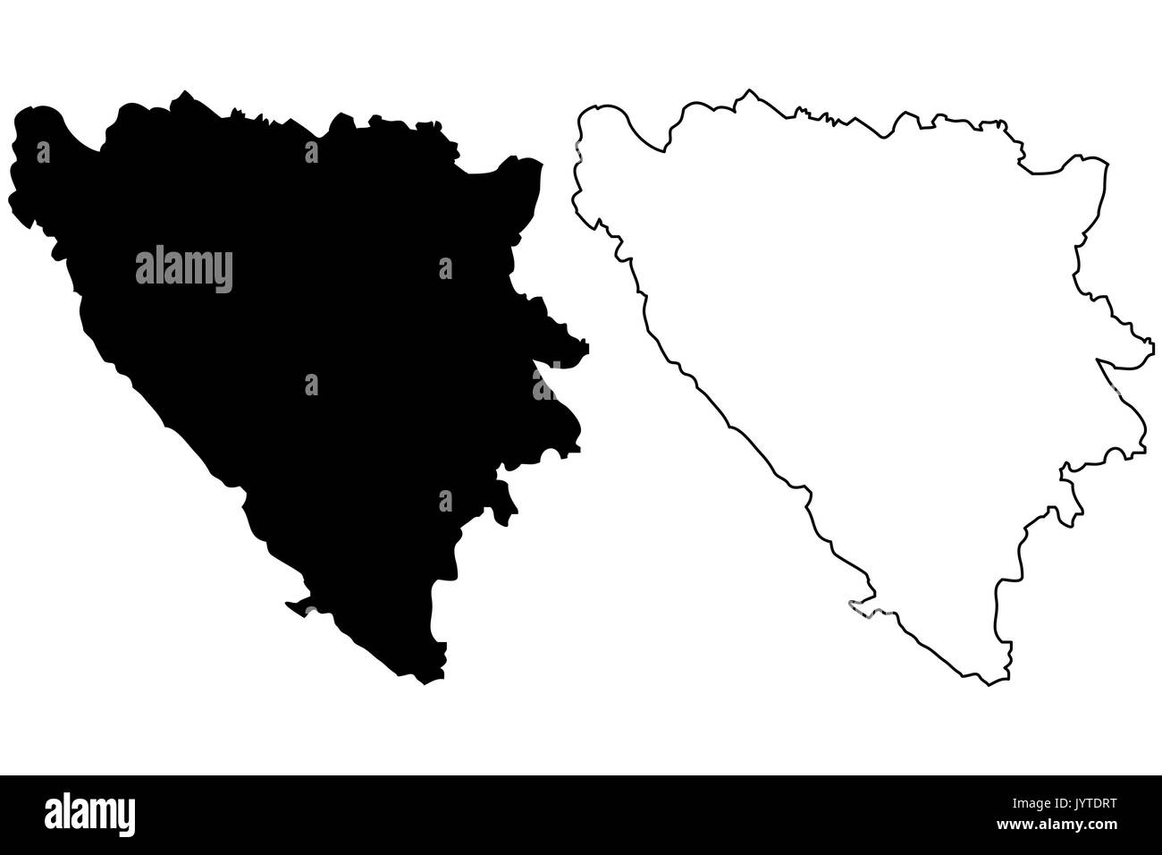 La Bosnie-et-Herzégovine map vector illustration gribouillage, croquis Bosnie-herzégovine Illustration de Vecteur