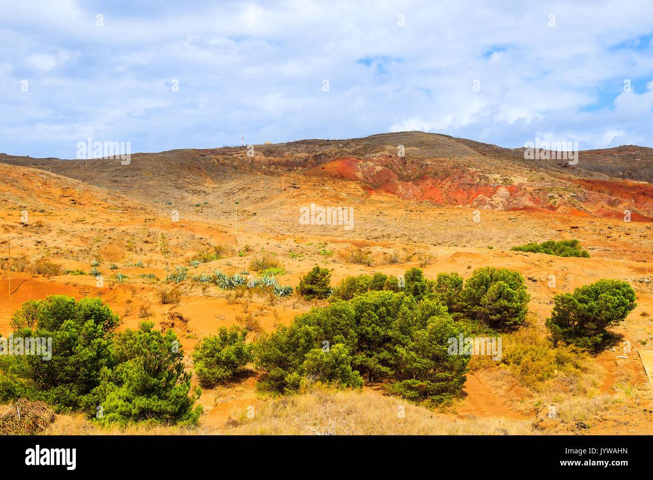 Paysage de montagnes volcaniques de l'île de Madère, Portugal Banque D'Images