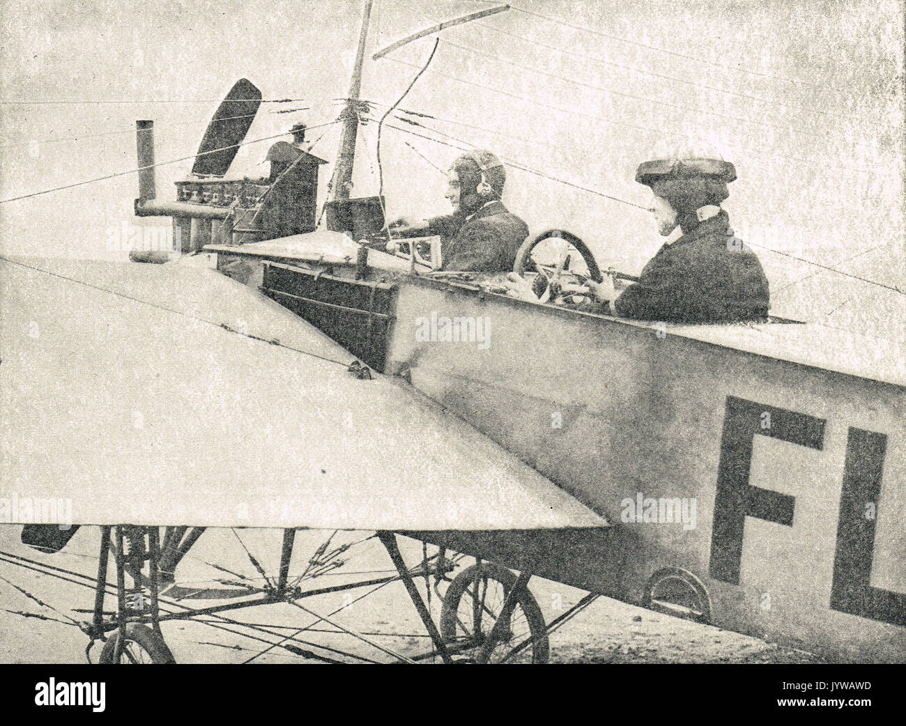 Appareils sans fil dans un avion, WW1 Banque D'Images