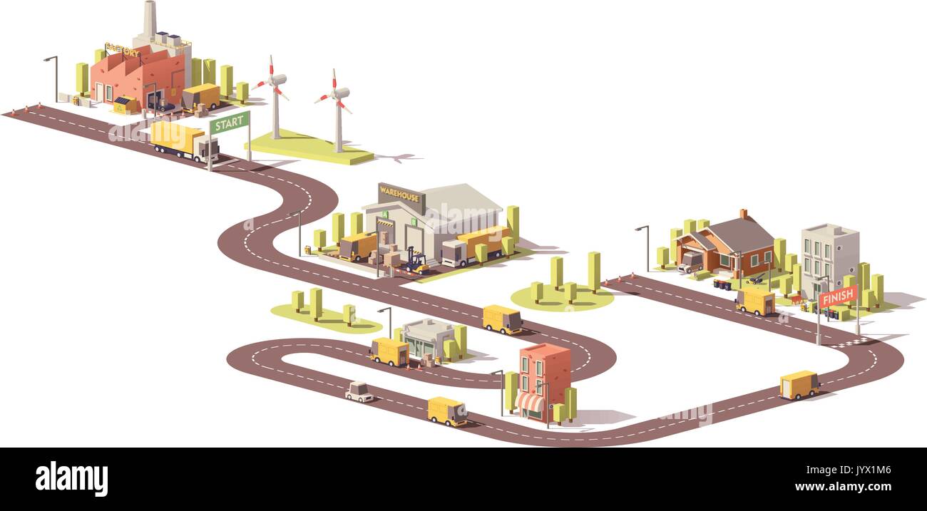 Produits de la chaîne d'usine pour les clients Illustration de Vecteur