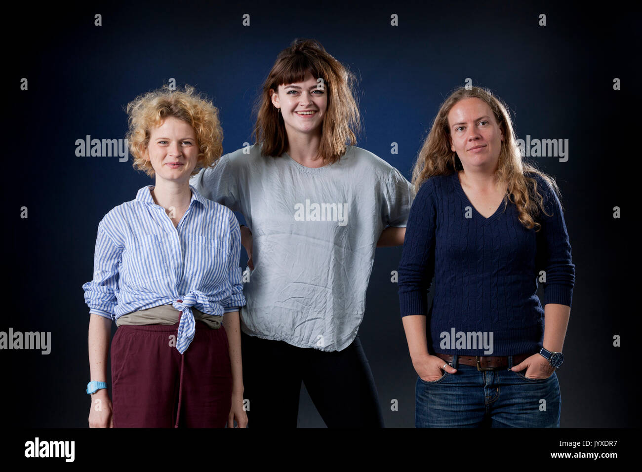 Edinburgh, Royaume-Uni. 20e Août, 2017. (De gauche à droite) Jemima Foxtrot, Iona Lee, et Sophia Walker, interprètes, apparaissant à l'Edinburgh International Book Festival. Crédit : GARY DOAK/Alamy Live News Banque D'Images