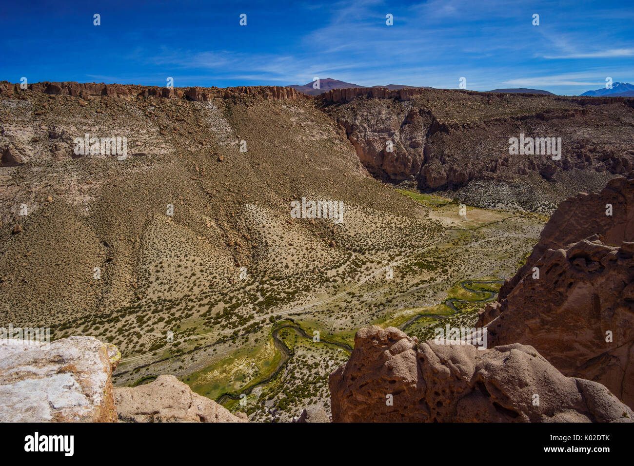 V iew en yanyon dans l'Altiplano de Bolivie par Uyuni Banque D'Images