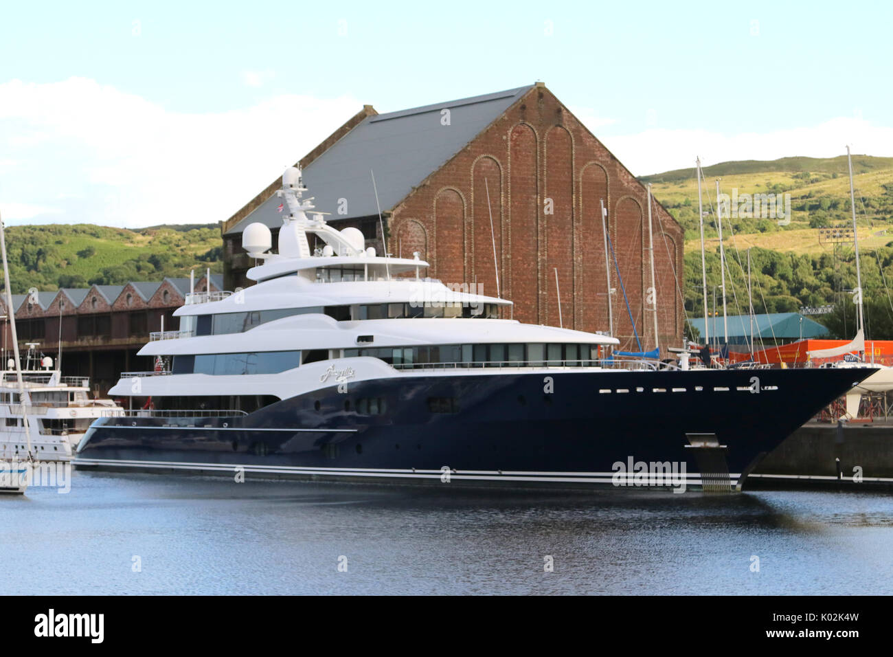 Amaryllis Superyacht accosté à James Watt Marina à Greenock, Scotland comprend : Superyacht Amaryllis Où : Greenock, Fonfría, Royaume-Uni Quand : 20 juillet 2017 Source : WENN.com Banque D'Images