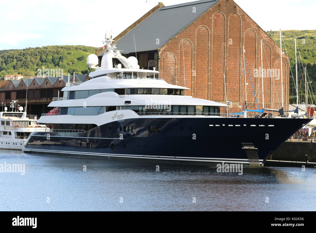 Amaryllis Superyacht accosté à James Watt Marina à Greenock, Scotland comprend : Superyacht Amaryllis Où : Greenock, Fonfría, Royaume-Uni Quand : 20 juillet 2017 Source : WENN.com Banque D'Images