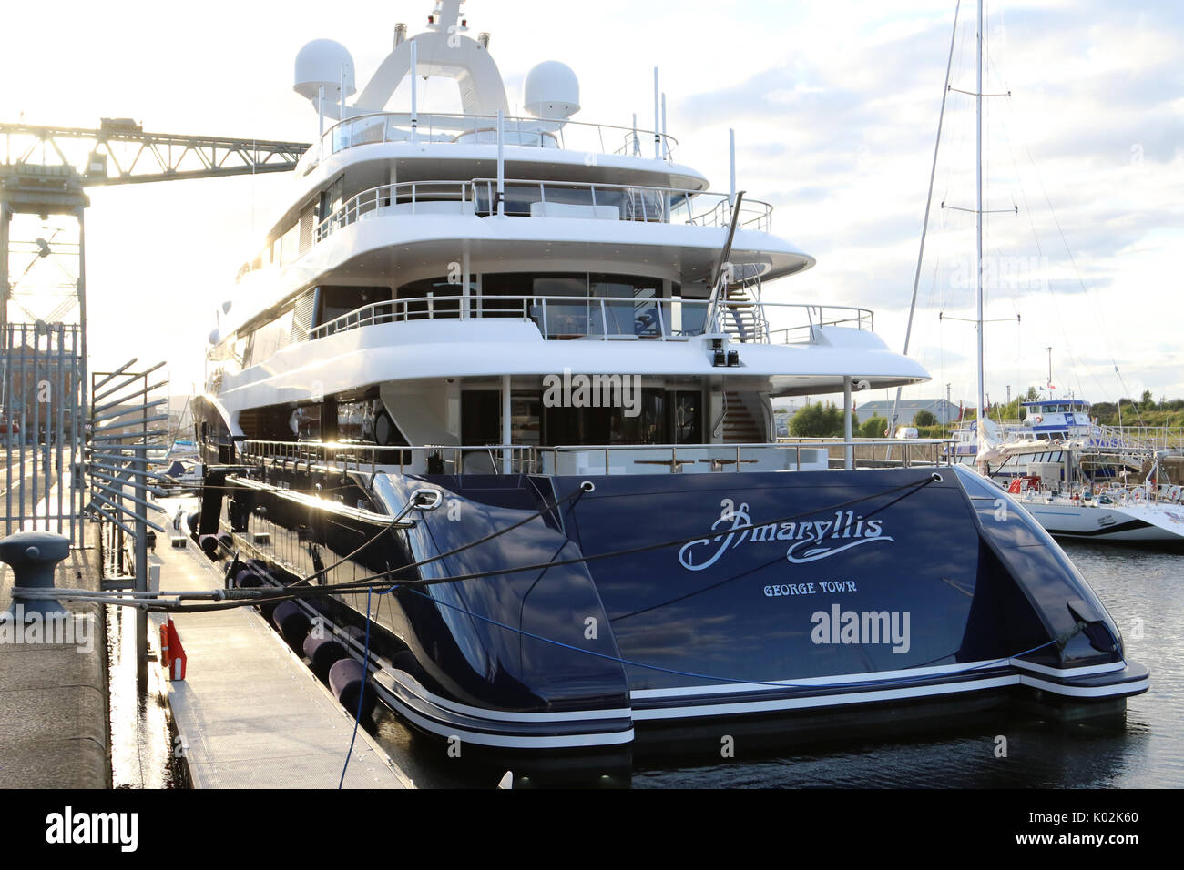 Amaryllis Superyacht accosté à James Watt Marina à Greenock, Scotland comprend : Superyacht Amaryllis Où : Greenock, Fonfría, Royaume-Uni Quand : 20 juillet 2017 Source : WENN.com Banque D'Images