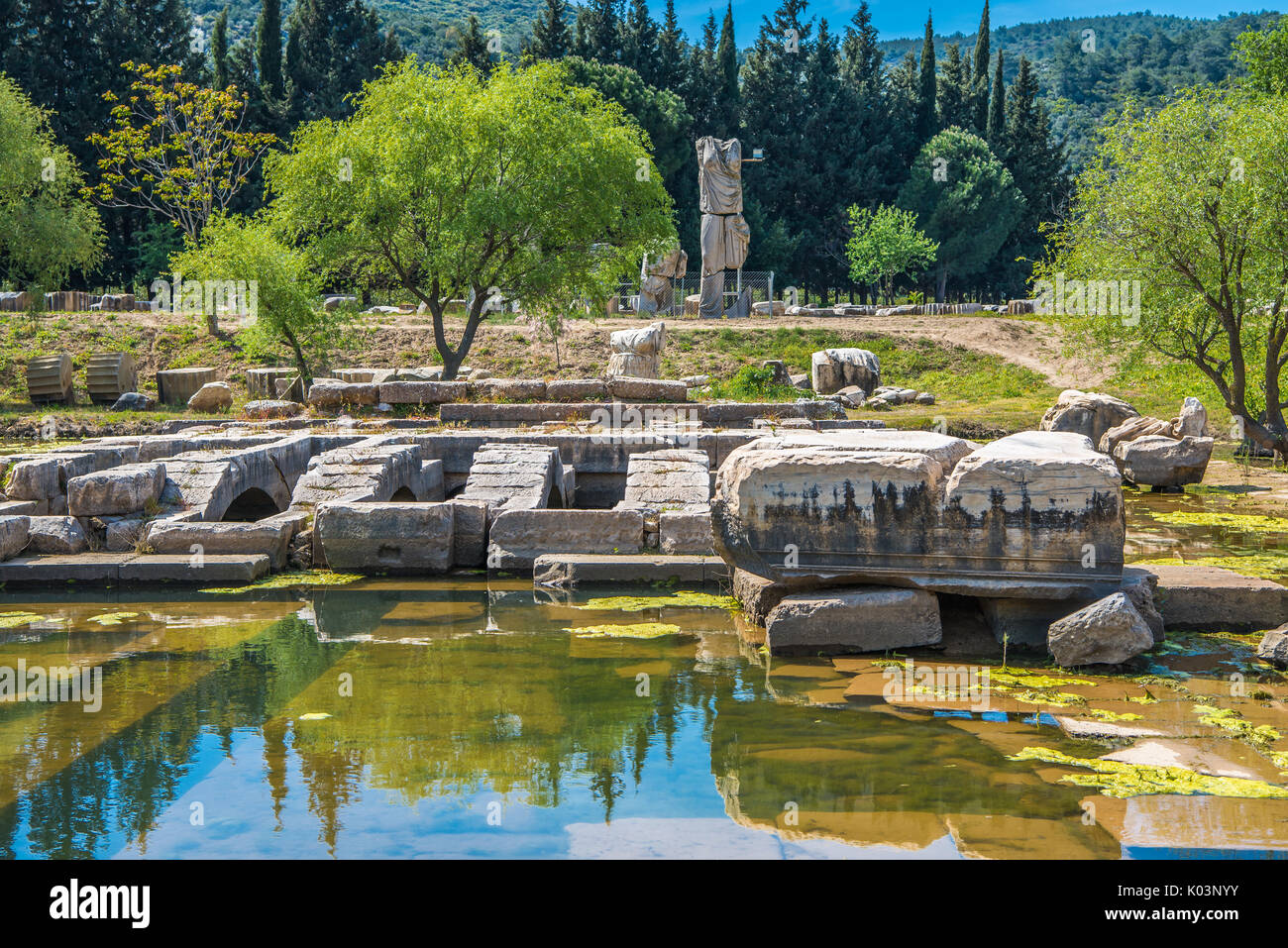 11 avril 2017 - Claros, province d'Izmir, Turquie. Claros, un ancien sanctuaire grec sur la côte d'Ionie, célèbre pour un temple et l'oracle d'Apollon Banque D'Images