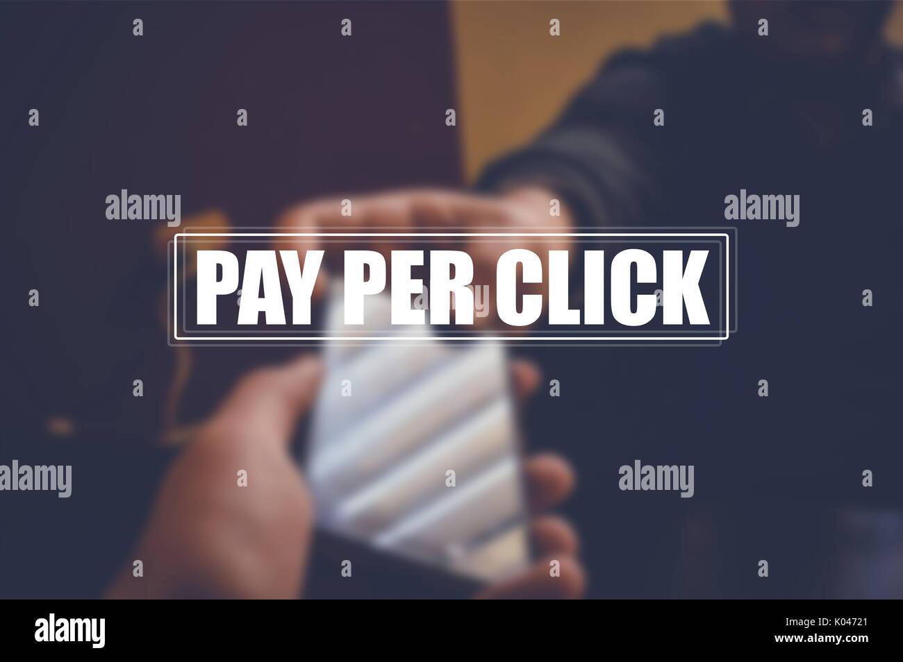 Payer par clic, concept d'arrière-plan Banque D'Images