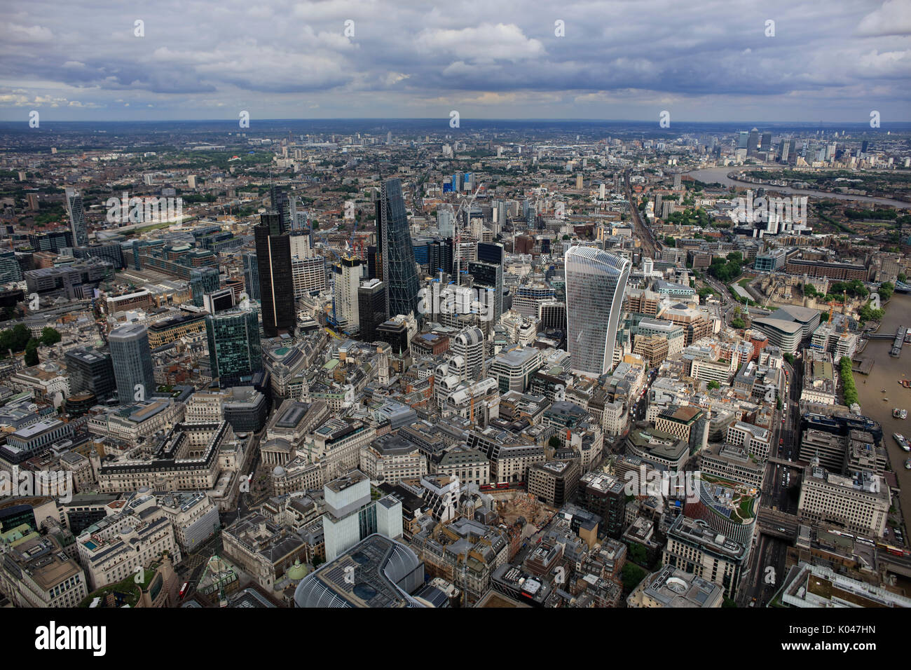 Une vue aérienne de la gratte-ciel dans la ville de Londres Banque D'Images